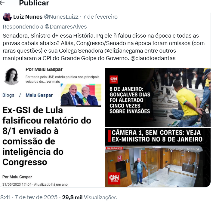 <a href="/silvionavarro/">Silvio Navarro</a> Impressionante como vocês andam em círculos com assunto óbvios e relevantes. CONGRESSO/SENADO ESTÃO OMISSOS/INERTES HÁ +2 ANOS E MEIO. MUITOS POSTS JOGANDO PARA TORCIDA E NADA DE AÇÕES CONCRETAS. JÁ Ñ BASTA O PAPELÃO DA CPI DO DIA 8? FÉTIDO TUDO ISSO.