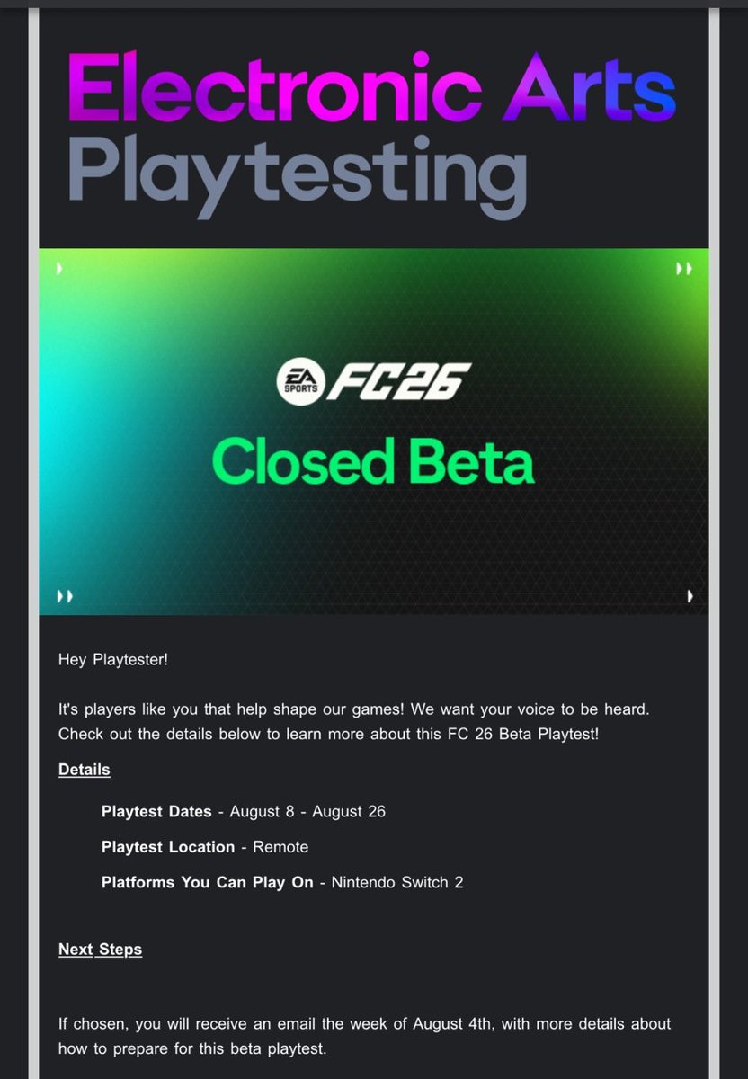FUT_Accountant's tweet photo. It's FC 26 Beta Code day ✅

Like this tweet for good luck 🤞🤞 https://t.co/hrztgOd7vS