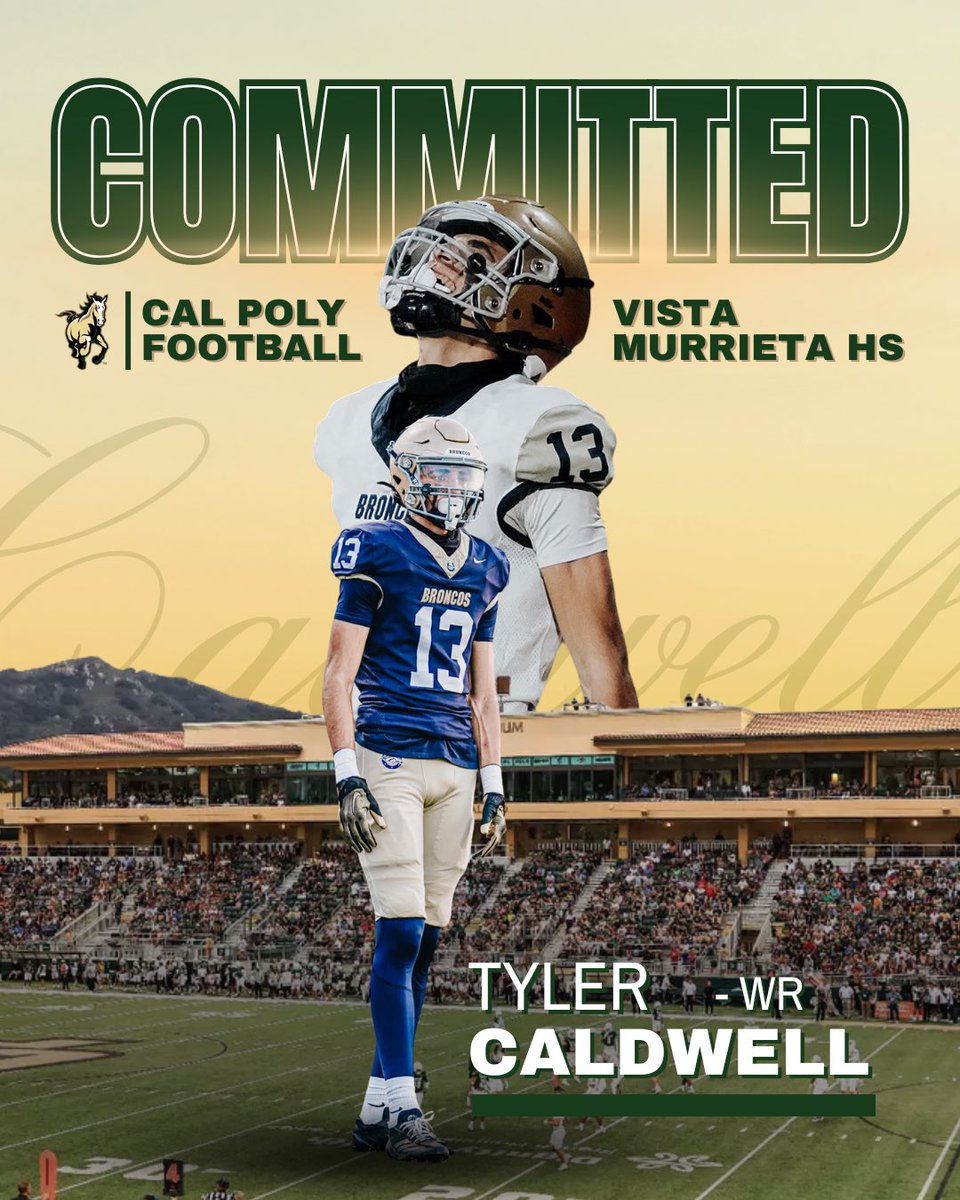 Tyler Caldwell (@tjc1310) on Twitter photo I am truly blessed and excited to announce my commitment to <a href="/calpolyfootball/">Cal Poly Football</a> I want to thank my family, coaches, and teammates that have supported me along the way. Thanks <a href="/CoachTSturdy/">Todd Sturdy</a> <a href="/CoachWulff/">Paul Wulff</a> and <a href="/CoachRomeroCP/">Keegan Romero</a> for this incredible opportunity! #RideHigh I am truly blessed and excited to announce my commitment to <a href="/calpolyfootball/">Cal Poly Football</a> I want to thank my family, coaches, and teammates that have supported me along the way. Thanks <a href="/CoachTSturdy/">Todd Sturdy</a> <a href="/CoachWulff/">Paul Wulff</a> and <a href="/CoachRomeroCP/">Keegan Romero</a> for this incredible opportunity! #RideHigh