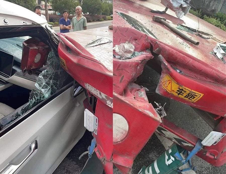 volvo dna came in handy. A pillar proved itself when pit against a trailer's ass