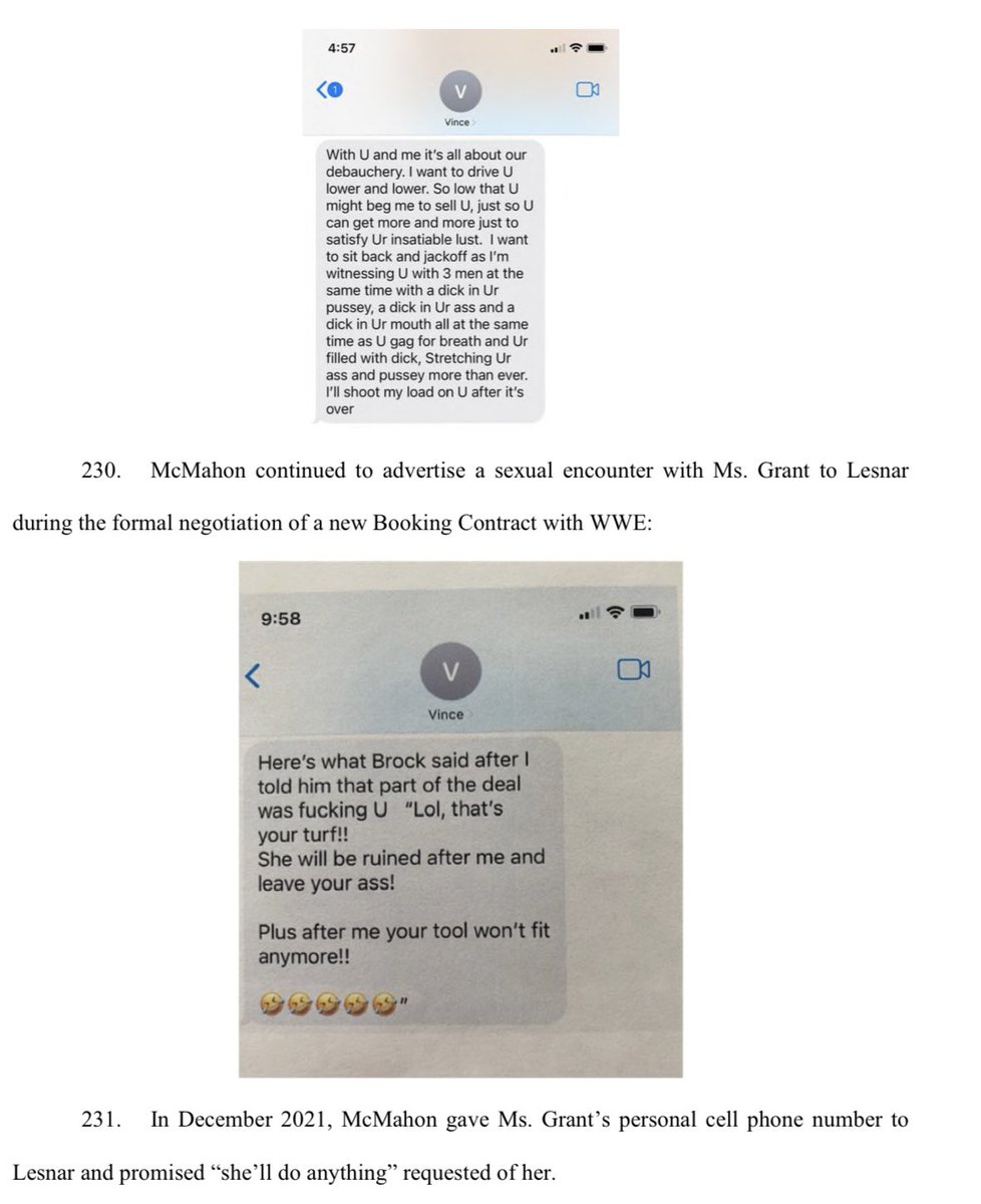 Brock Lesnar's name is mentioned and cited 44 times in Janel Grant's amended complaint against WWE and Vince McMahon. The complaint alleged Vince McMahon tried using Grant for sex favors to get Lesnar under a new contract.