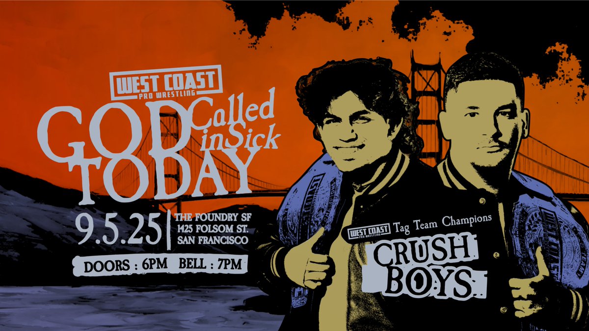BasedLaRock's tweet photo. Hey. 

Support Indie wrestling. 

God Called In Sick Today
The Foundry SF - 9/5/2025
https://t.co/Uffm2UWtKq https://t.co/RXH2jvvPtU