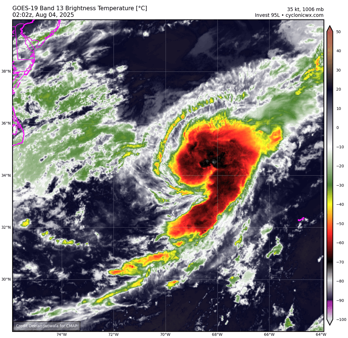 Seems like we will likely be getting Tropical Storm Dexter at the 11pm EDT NHC advisory.

#tropics #dexter #wxtwitter