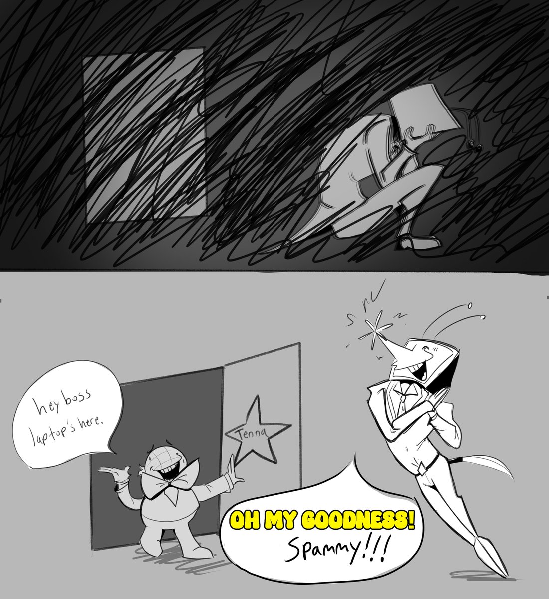 Do you think he only gets to see Spamton when Kris brings home the laptop?
#deltarune