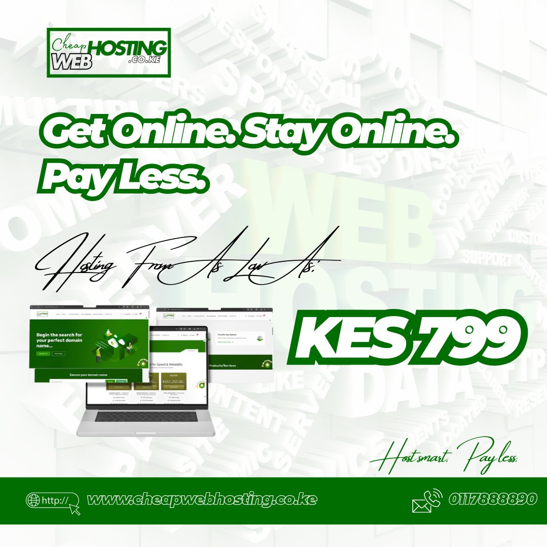 cheap_hostingke's tweet photo. Get online and stay online without breaking the bank! Hosting as low as KES 799. Start your website journey today. #AffordableHosting #WebHosting #StartYourWebsite #Kenya https://t.co/IFGUS9X771