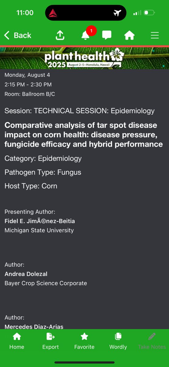 FidelJimenez164's tweet photo. Enjoying #PlantHealth2025 and taking in the Hawaii vibes! 🌴🌺 If you’re interested in tar spot, corn health, and remote sensing, feel free to stop by my presentation—would love to connect! 🌽📡🌱

Technical Session: Epidemiology 
When: August 4, at 2:15 pm 
Where: Ballroom B/C https://t.co/ws0ejm16Ny