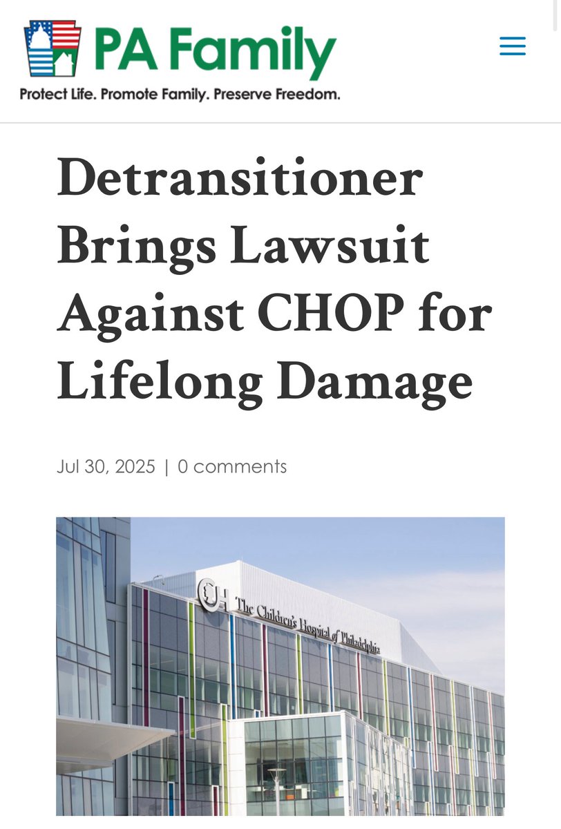 “Miles Yardley, a male model formerly known in fashion circles as Salomé Evangelista, has filed a medical malpractice lawsuit against the Children’s Hospital of Philadelphia, alleging that physicians at CHOP prescribed puberty blockers and cross‑sex hormones to him at age 15,