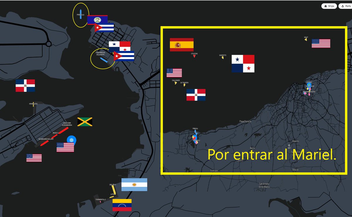 Andamos tan bloqueados, que; 
Hay 7 buques en el Mariel. 
Hay 1 buque saliendo. 
Hay 5 buques por entar. 
Ninguno es cubano.. 
De hecho hay 4 buques desde EEUU..
(2 en el Puerto desde Miami y 2 x entrar desde Miami.).