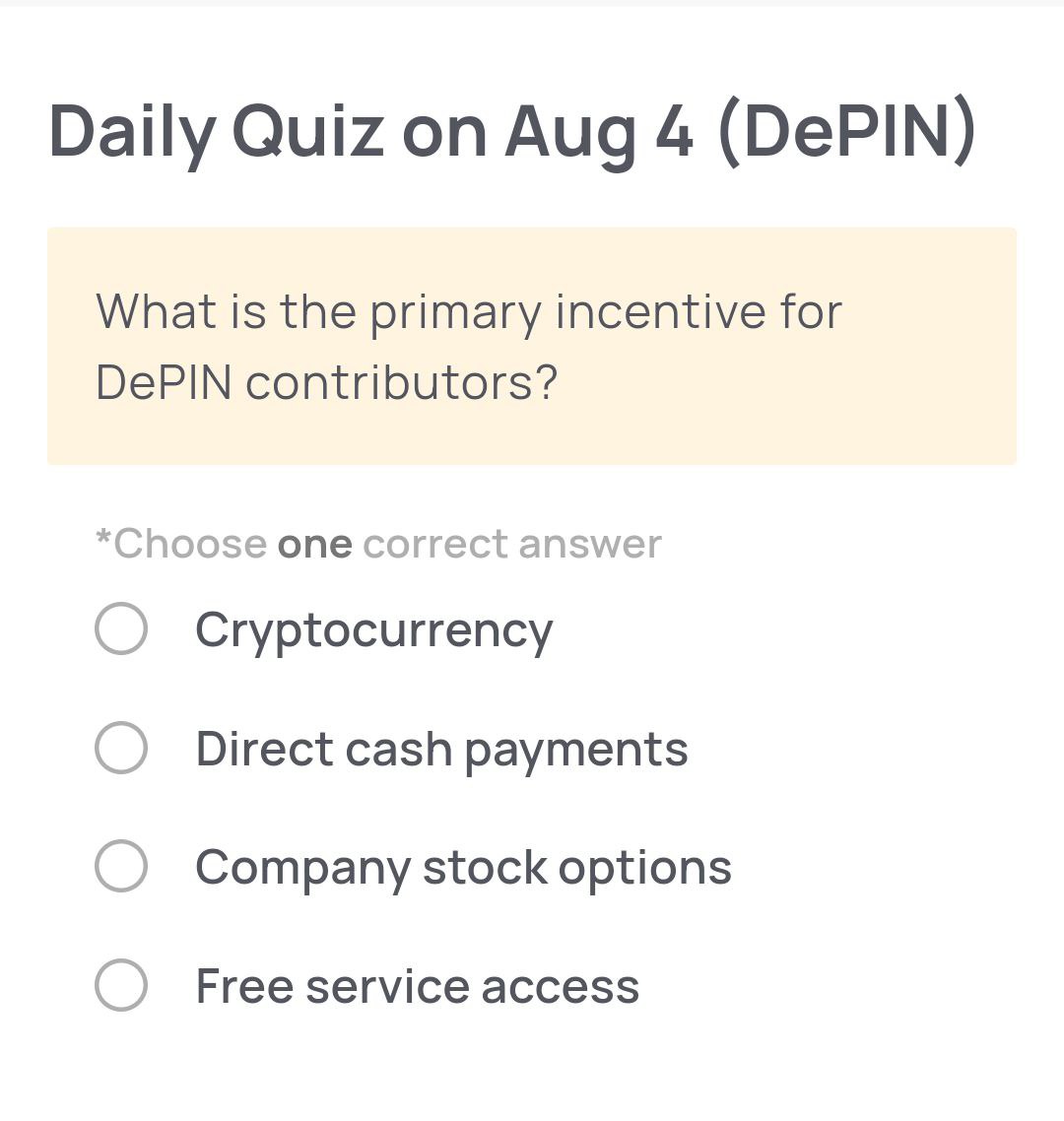 XENEA Wallet 🔍デイリークイズのヒント

分散型物理ネットワークでは、ユーザーは帯域幅やストレージなどのリソースを共有することでシステムを強化し、その見返りとして現実世界の価値を持つデジタル資産を受け取ります💡