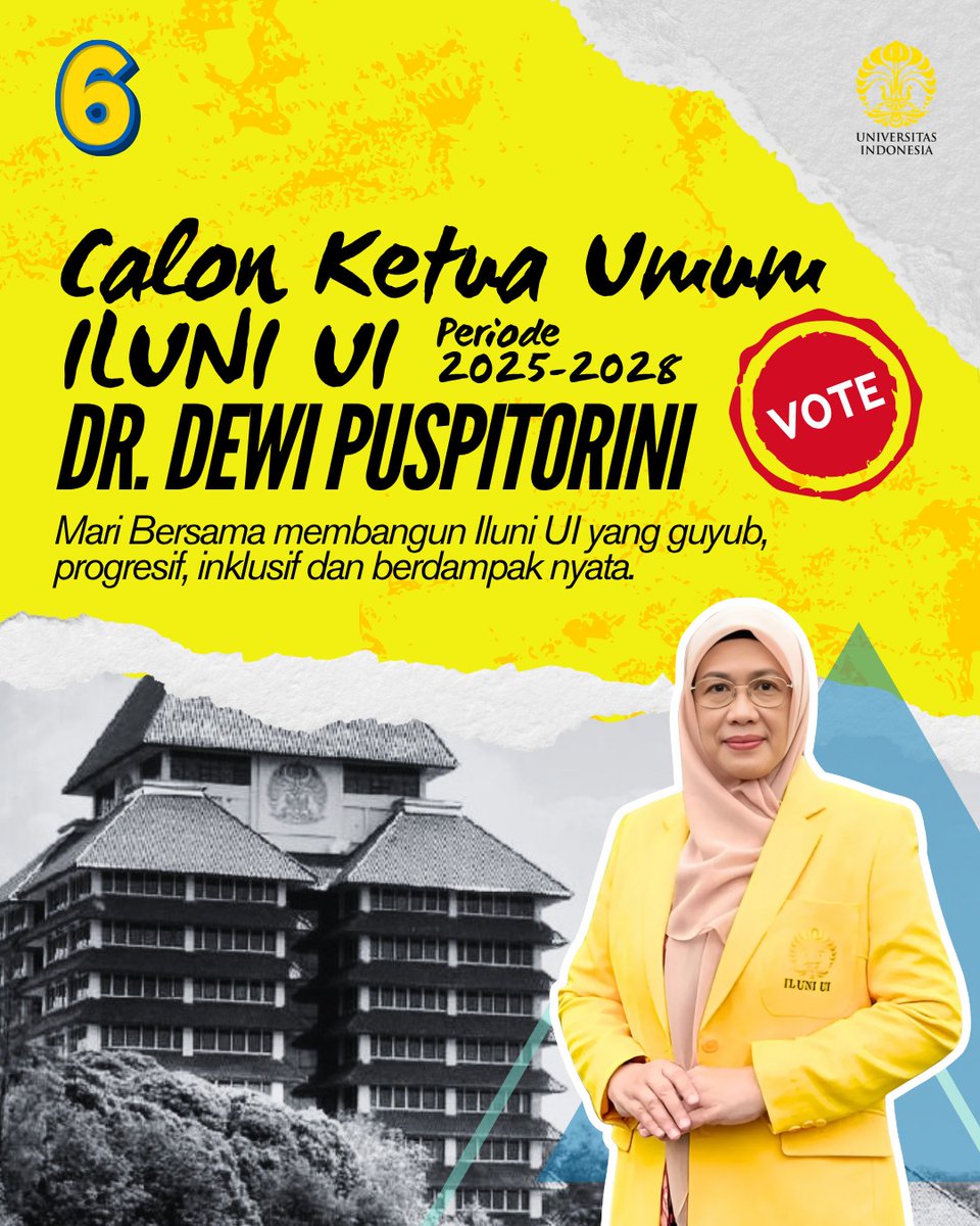 Romeo_Juliette6's tweet photo. Lebih dari dua dekade, Mbak Dewi Puspitorini mengabdi di dunia kesehatan & organisasi alumni. Kini, ia terpanggil untuk menyatukan langkah kita semua membangun ILUNI UI yang guyub, progresif, dan berdampak. Pilih Mbak Dewi, Nomor 6
#IluniUI #PemilaIluni #UniversitasIndonesia #UI https://t.co/qnijOC9ZEg