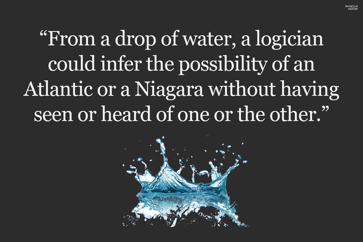 PhysInHistory's tweet image. From a drop of water, a logician could infer the possibility of an Atlantic or a Niagara without having seen or heard of one or the other.

- Arthur Conan Doyle