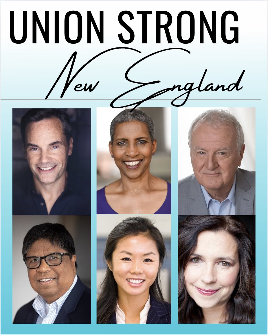 It's SAG-AFTRA elections time &amp; New England members will receive ballots this week.  Please vote for Bill Mootos (National Board), Andrea Lyman (Local President); Tom Kemp, Liz Eng, Michele Proude (Actor/Performer Delegate) &amp; Vic Ramos (Broadcast Delegate)! #unionstrong #sagaftra