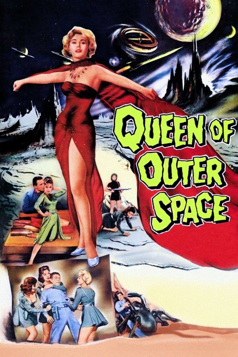 #movies #scifi
QUEEN OF OUTER SPACE (1958)
also what we call my sister-in-law Theresa. 
Earth men crash land on a planet inhabited only by women and its a good thing because that trashcan isn't going to empty itself.
Starring Zsa Zsa Gabor.