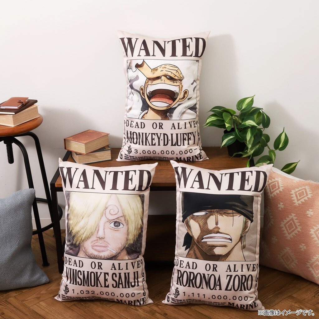 ワンピース　スクエアクッション（手配書）ルフィ&チョッパー　2個セット 未開封 ワンピース スクエアクッション（手配書）ルフィ&チョッパー 2個