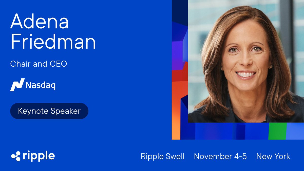 The CEO of NASDAQ will be at Ripple Swell 25.

😉XRP