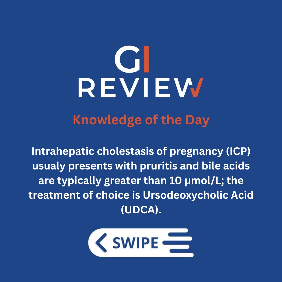 thegireview's tweet image. Bile acids &amp;gt;100? Deliver early. In ICP, timing matters just as much as treatment.

#gireview #cholestasis #bileacids #bile #pregnancy #obgyn #obstetrics #gynecology #gastroenterology #gi #gifellowship #gastroenterologyfellowship #internalmedicine #medicaleducation #meded
