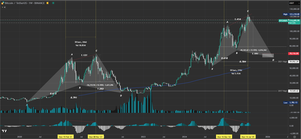 Bitcoin Weekly - Bullish Cypher Harmonic with Bearish Divergence #Bitcoin #btc #Trending