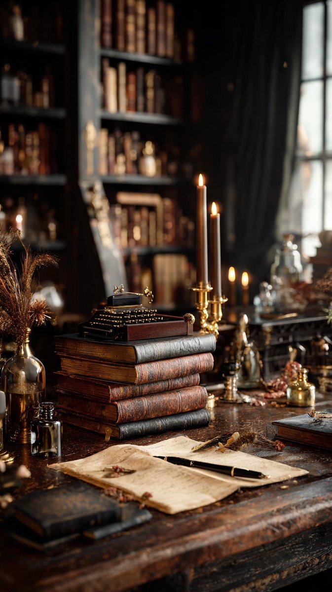 BisdakGamers's tweet photo. Theme: Dark Academia Writer’s Desk
Platform: Midjourney (v7)
Prompt: (see description) https://t.co/vPOL81d3qH