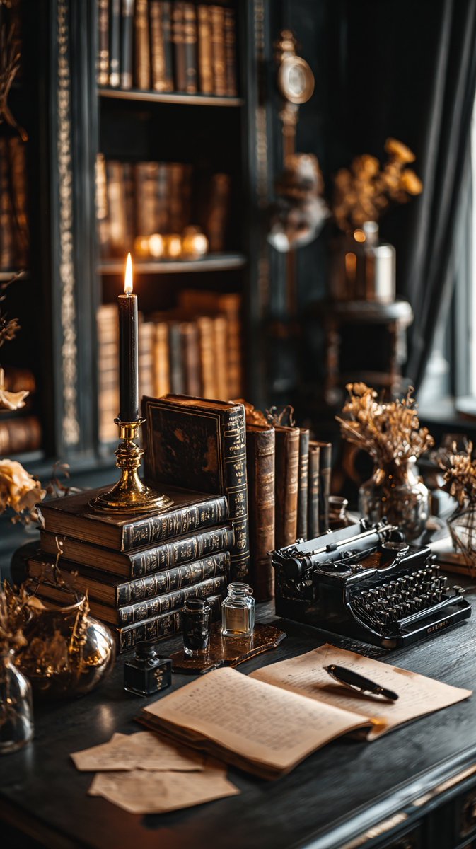 BisdakGamers's tweet photo. Theme: Dark Academia Writer’s Desk
Platform: Midjourney (v7)
Prompt: (see description) https://t.co/vPOL81d3qH