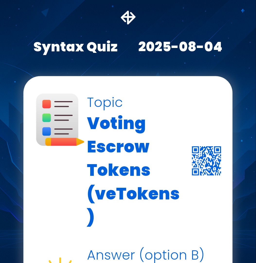 dailycombo_0's tweet image. 🔥 Daily Quiz Update ! 

Date : 04 August 2025

Arichain - Answer A
Xenea Wallet - Answer A
Spur Protocol- Answer B
Syntax - Answer B 

#arichain #xeneawalletquiz #Syntaxquiz #SpurProtocol