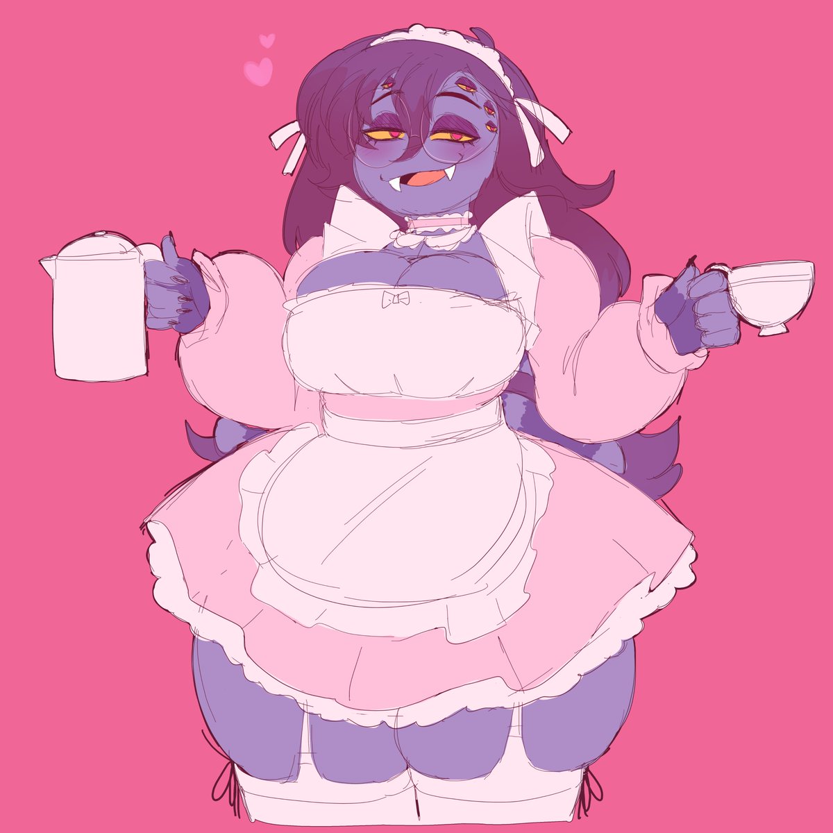 I really like the pink maid dress so I had to put Iris in it 🌺