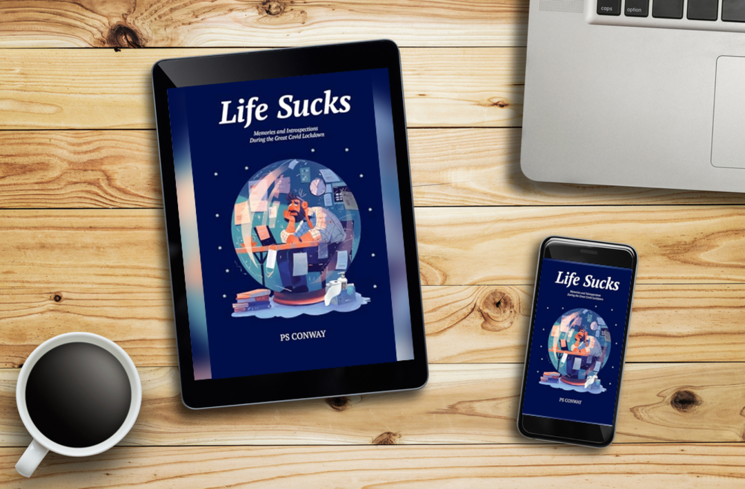 allauthor's tweet image. A blend of cynicism, nostalgia, and bizarre hilarity, this book is perfect for skeptics and comedy lovers alike. Read “Life Sucks” now. #DarkHumor #PandemicReflections  @ps_conway Buy Now --&amp;gt; allauthor.com/amazon/96538/