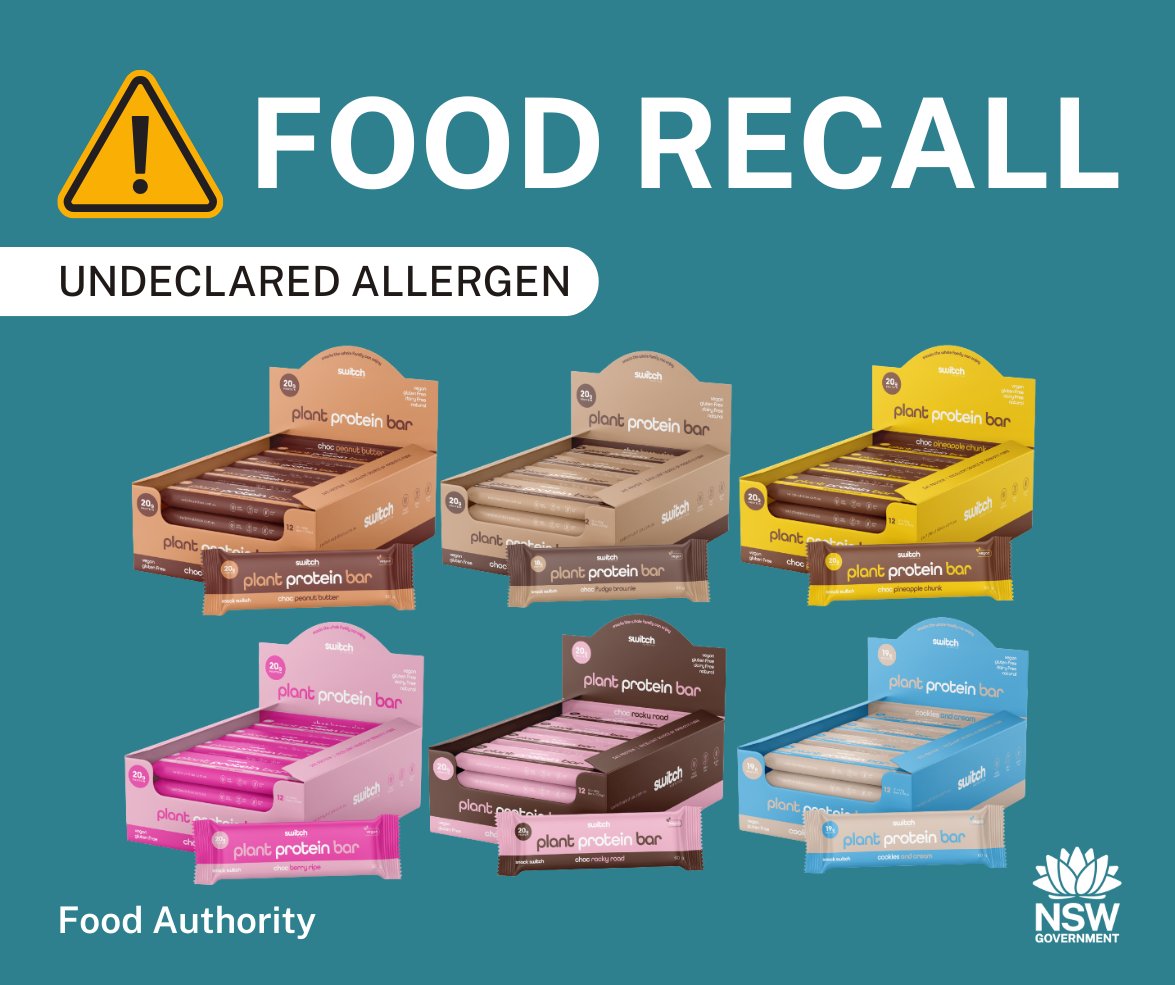 #UPDATE #FoodRecall 4/8/25: Best Before date of 12.09.25 provided in 1 August update for Snack Switch Plant Protein Bar – Choc Rocky Road 60g no longer valid. Original 08.09.25 Best Before date reinstated. See: foodauthority.nsw.gov.au/news/recalls/s…