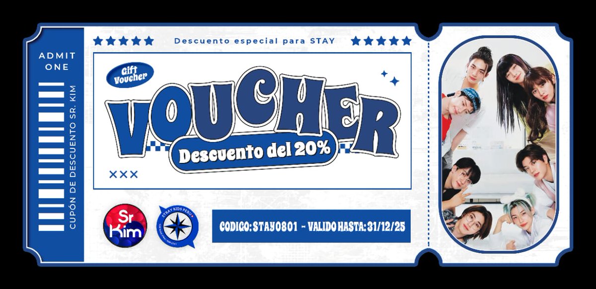 Stay🤍
Como parte de nuestro cronograma de actividades para el álbum KARMA,les queremos contar que juntos al Sr. Kim les tenemos un 20% descuento en sus pedidos que realicen🍜🍱
Solo deben mostrar el voucher de descuento y listo.

Atte:Staff Stray Kids Perú🇵🇪
Sr. Kim Restaurante