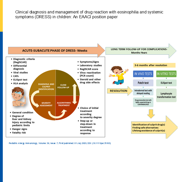 pai_eaaci's tweet photo. In the July Issue, there is a #PositionPaper about Clinical diagnosis and management of #drugreaction with #eosinophilia and #systemicsymptoms (#DRESS) in children
here 🔗: https://t.co/W74qPBWcWI
.
#pai_journal #clinicaldiagnosis #DIHS #prognosis #RegiSCAR #cutaneousdrugreactions #severity