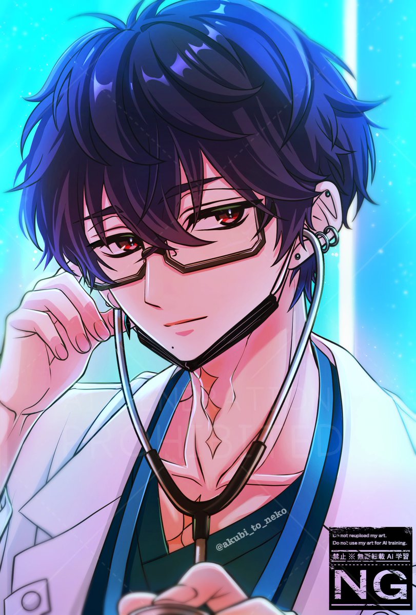 akubi_to_neko's tweet photo. 【💉医者モデの診察🩺】

「一✨️いいですよ、
                どこを診ますか一✨️」

#東ディバ絵札 https://t.co/jaLJY4KH7a