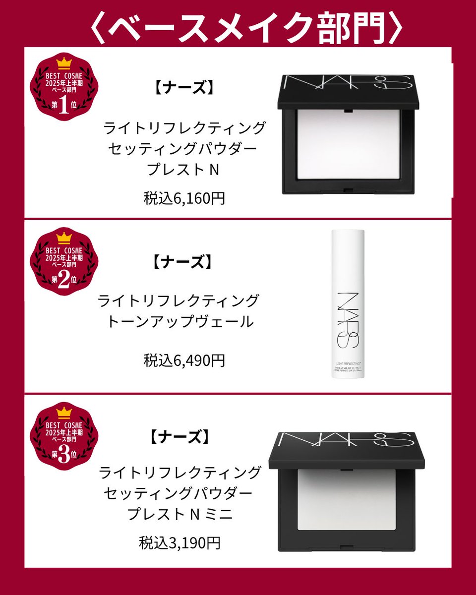 AmuseBeaute's tweet photo. ベースメイク部門の結果はこちら💁‍♀️ https://t.co/pO84X7TniH