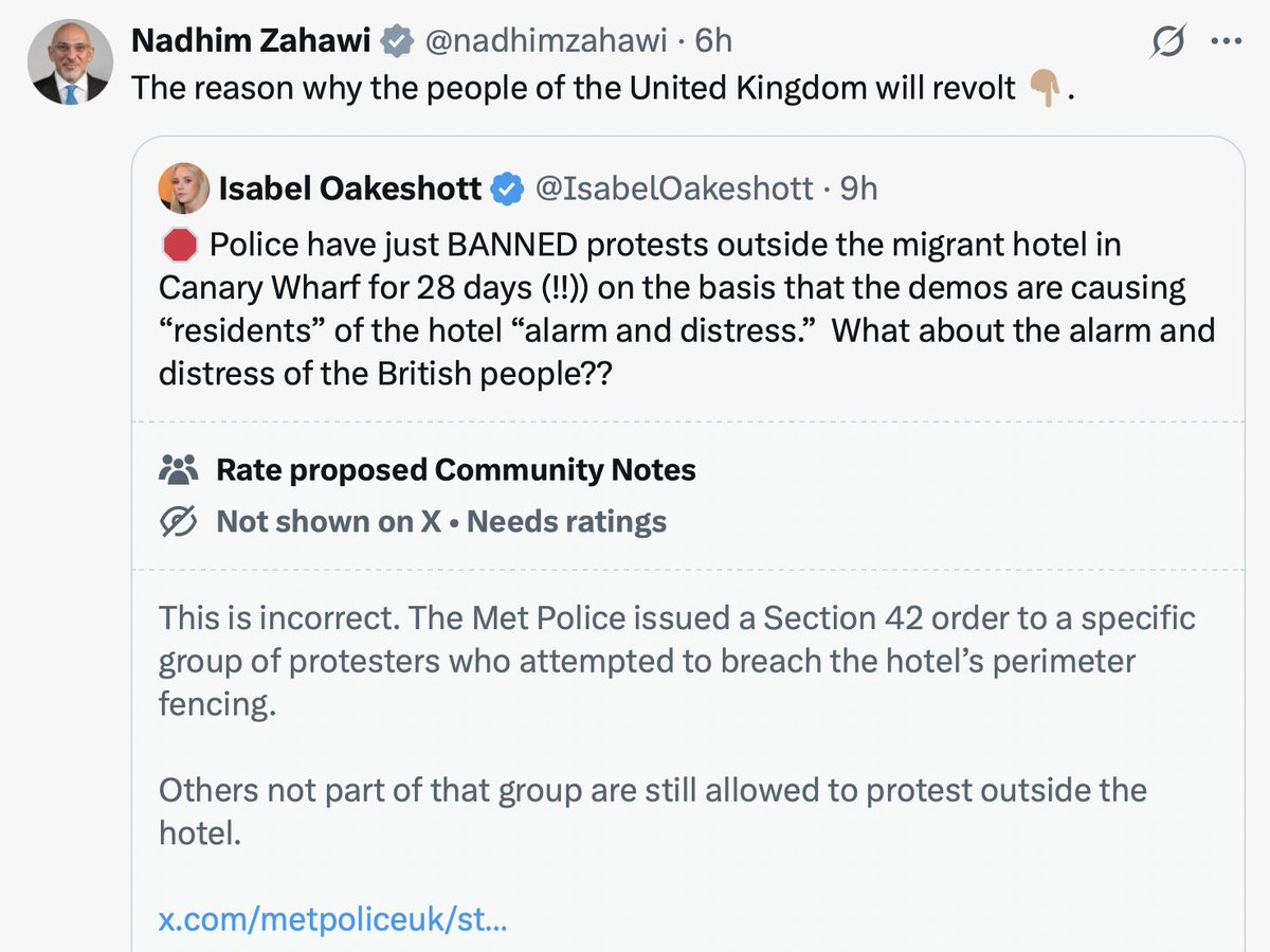 Just fuck off <a href="/nadhimzahawi/">Nadhim Zahawi</a> you tax evading thief.  Stop inciting riots by amplifying false information.
