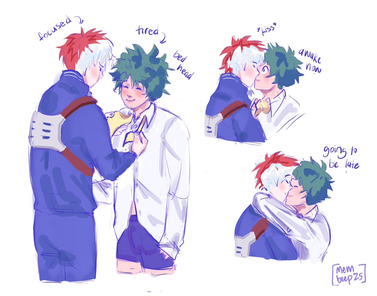 membeep's tweet image. Izuku still does not know how to tie his freaking tie (or does he)

#tododeku #tddk