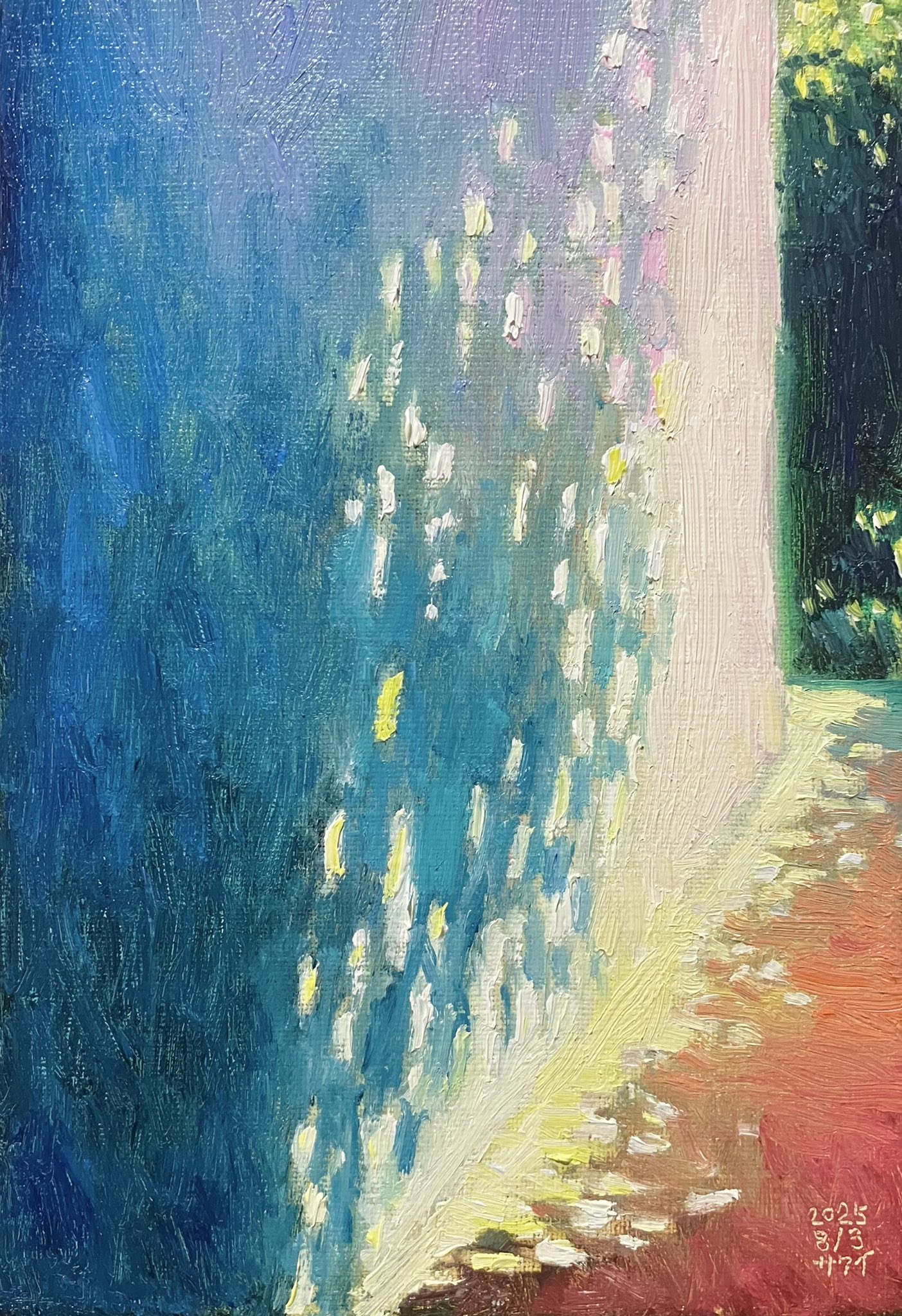 海と岩の風景 油彩画　ガラス無し 海と岩の風景 油彩画 ガラス無し