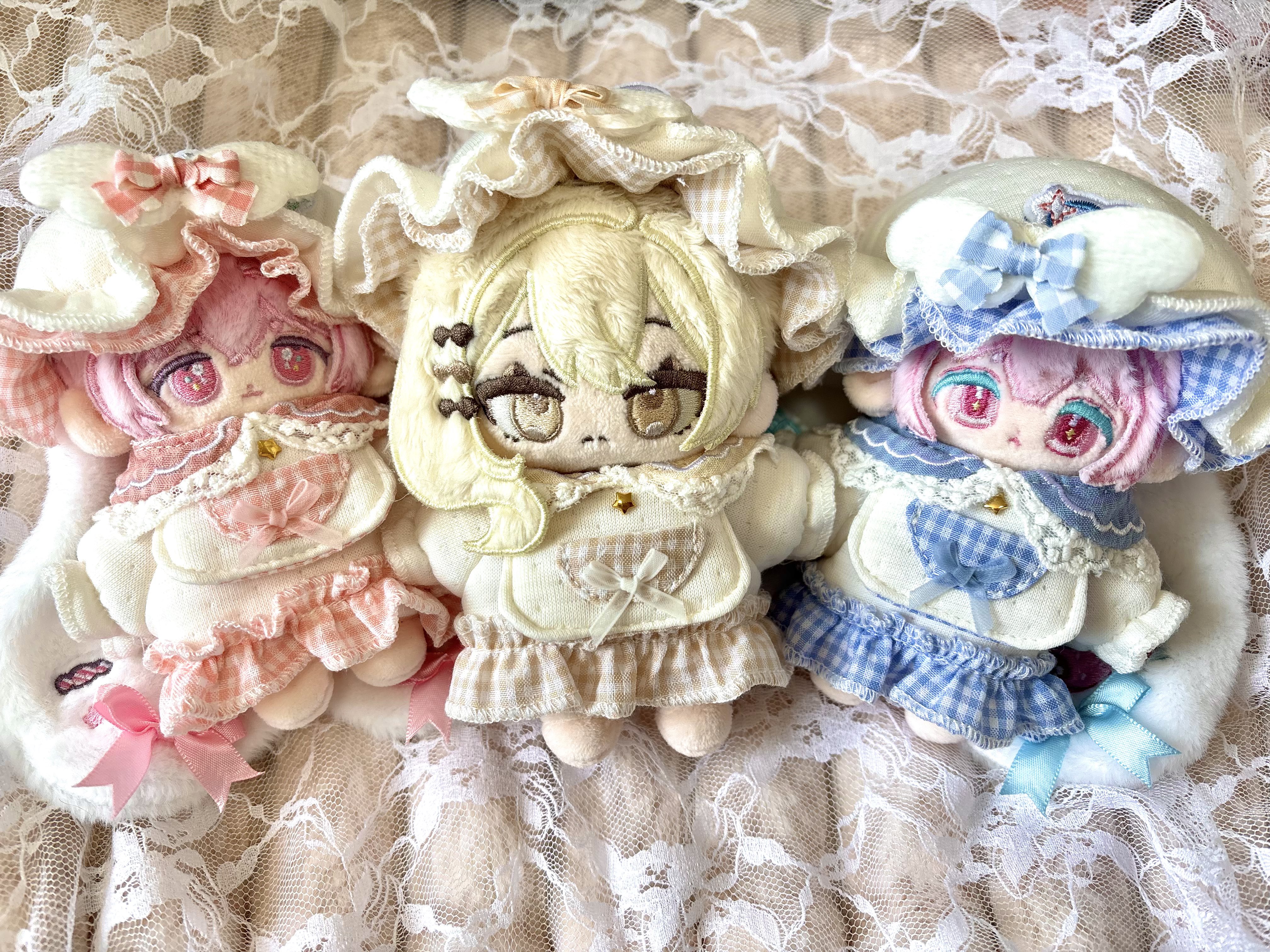 はなぬい服 10cmぬい服】うさぎ&猫 まほうがっこうのコーデ 10cm棉花娃娃
