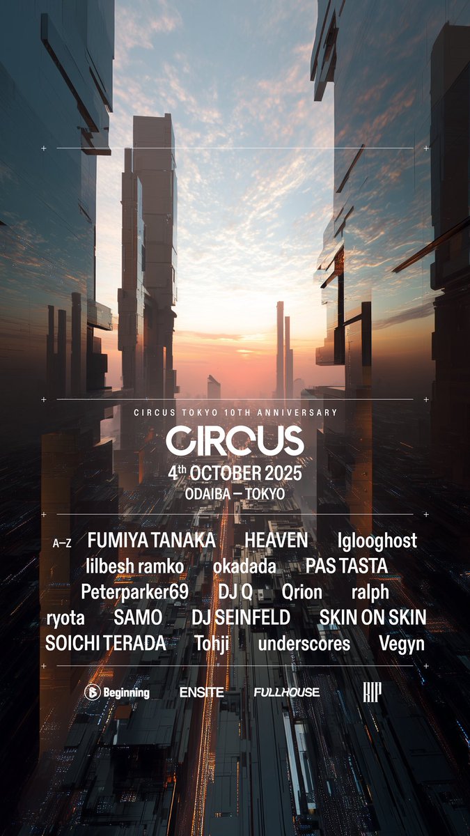 VECSILLE (@vecsille) on Twitter photo ■NEW ANNOUNCEMENT■
04.10.2025 / at ODAIBA-TOKYO / 10:00 OPEN
<a href="/CIRCUSTOKYO/">CIRCUS Tokyo</a> 10th Anv. "CIRCUS"
情報解禁!10月4日、私は<a href="/RIP_TOKYO/">RIP #RIP_TOKYO</a> チームとしてGenickさん、Jacotanuさんと出演いたします。普段からとてもお世話になっているCircusさん、全力で盛り上げて行きます。何卒! ■NEW ANNOUNCEMENT■
04.10.2025 / at ODAIBA-TOKYO / 10:00 OPEN
<a href="/CIRCUSTOKYO/">CIRCUS Tokyo</a> 10th Anv. "CIRCUS"
情報解禁!10月4日、私は<a href="/RIP_TOKYO/">RIP #RIP_TOKYO</a> チームとしてGenickさん、Jacotanuさんと出演いたします。普段からとてもお世話になっているCircusさん、全力で盛り上げて行きます。何卒!