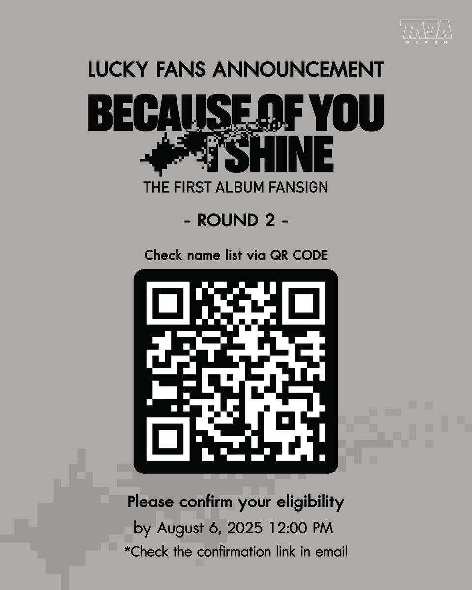TADAMERCH's tweet photo. ประกาศรายชื่อผู้โชคดีได้เข้าร่วมงาน ‘BECAUSE OF YOU, I SHINE THE FIRST ALBUM FANSIGN รอบที่ 2’ (100 สิทธิ์) ✨

🔗: https://t.co/OARA5n0Si4

#BECAUSEOFYOUISHINE
#BUS_THEFIRSTALBUM
#BUSbecauseofyouishine
#TADAMERCH https://t.co/p42oOFswRy