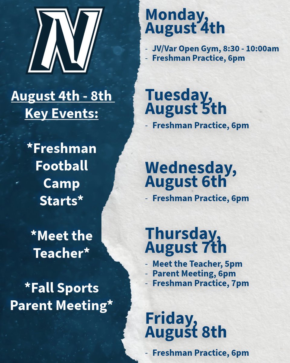 Nimitz Football (@nimitzfootball3) on Twitter photo Week One of Football is here!
Here is a quick breakdown of all of the events for the week. Bookmark this graphic and keep up with what's going on in the Southside!
<a href="/Coach_M_A_Small/">Coach M.A. Small II</a> <a href="/IrvingISD/">Irving ISD</a> <a href="/IISDAthletics/">Irving ISD Athletics</a> <a href="/NickAtNimitz24/">Trent Nickerson</a>
#SouthsideTough Week One of Football is here!
Here is a quick breakdown of all of the events for the week. Bookmark this graphic and keep up with what's going on in the Southside!
<a href="/Coach_M_A_Small/">Coach M.A. Small II</a> <a href="/IrvingISD/">Irving ISD</a> <a href="/IISDAthletics/">Irving ISD Athletics</a> <a href="/NickAtNimitz24/">Trent Nickerson</a>
#SouthsideTough