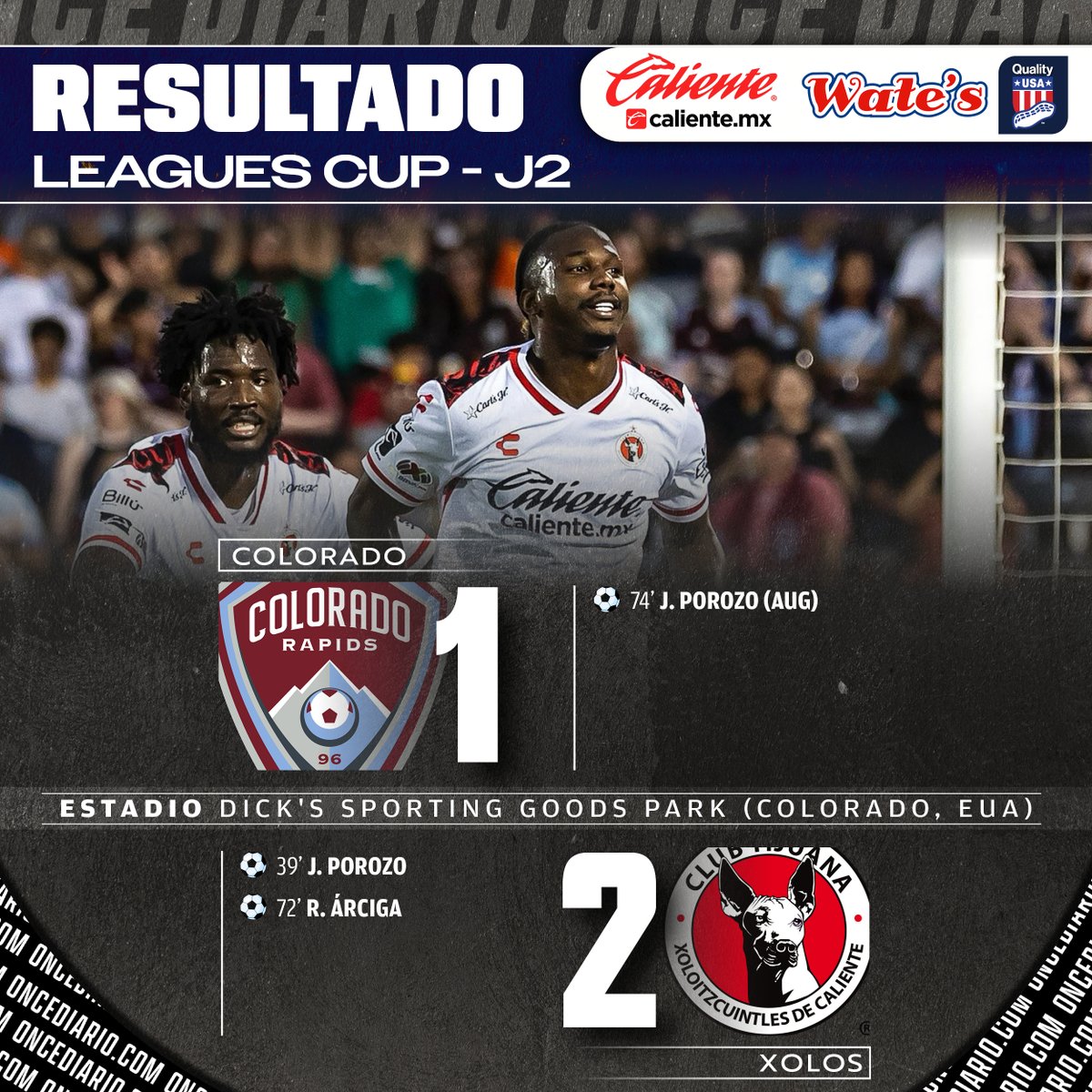#LeaguesCup | JORNADA 2 | GANÓ XOLOS 🐶

¡Fin el partido! #Xolos derrotó a #Colorado en su visita al Dick's Sporting Goods Park.