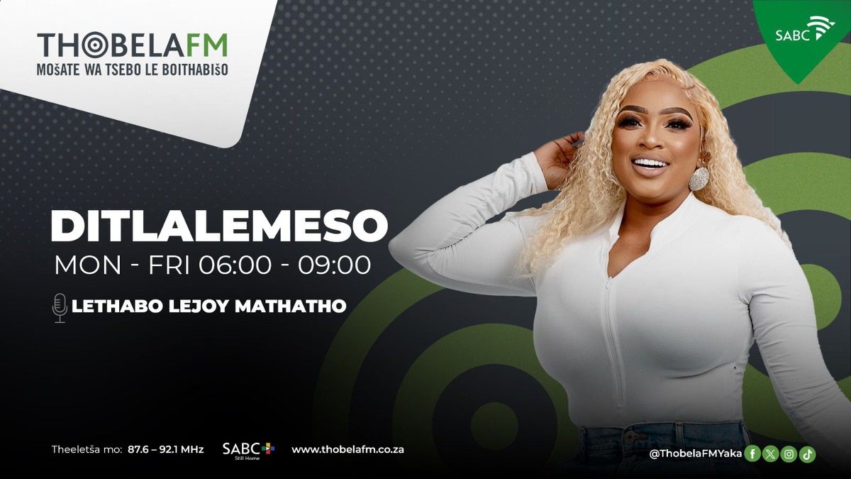 #TFMDitlalemeso | 06:00-09:00
🎙️ <a href="/lethaboLejoy/">Lethabo Lejoy Mathatho</a> 
Theeletša mo go thobelafm.co.za