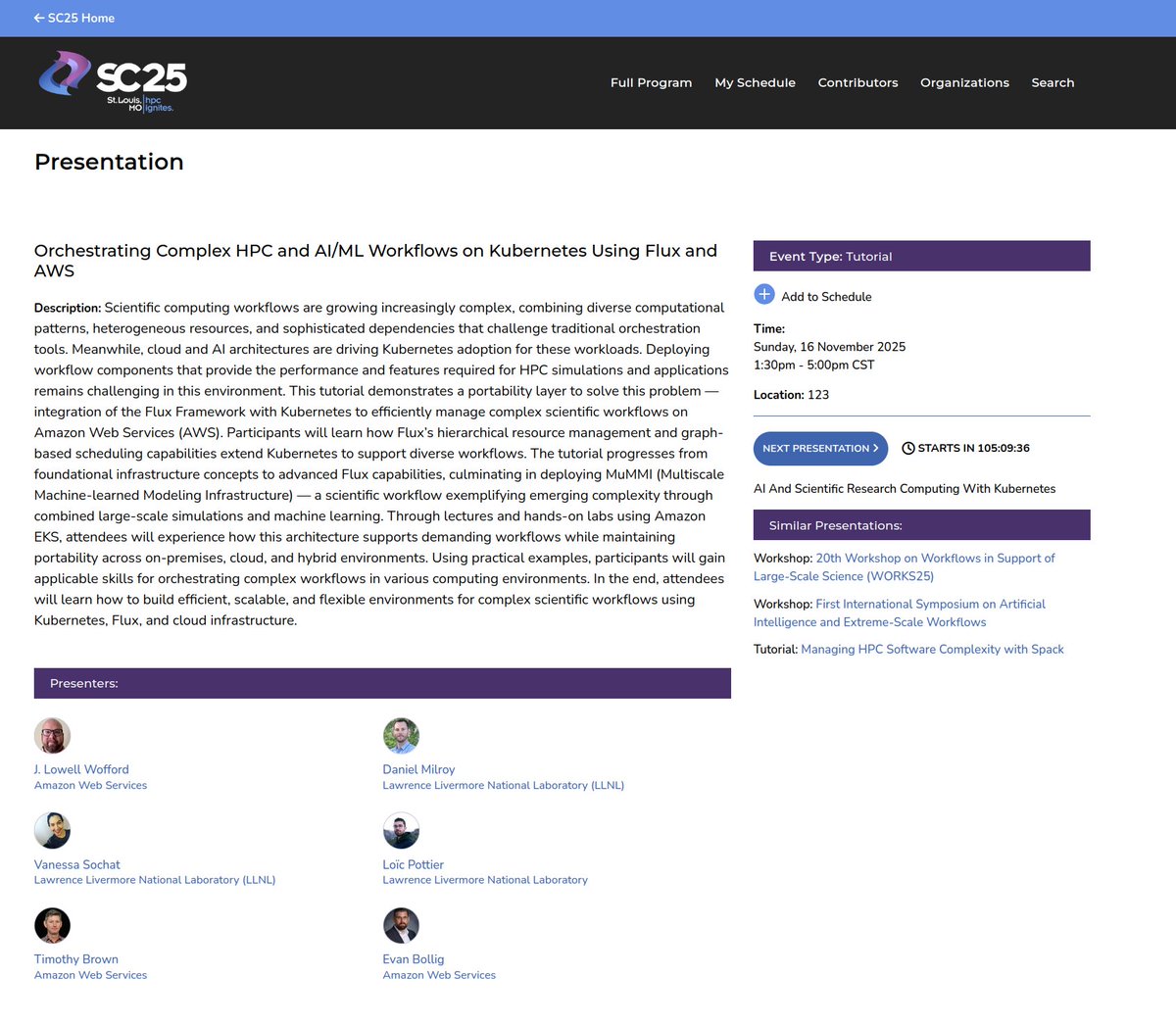vsoch's tweet image. Our #SC25 tutorial is up! 🎉
sc25.conference-program.com/presentation/?…
I'm already excited! We will be co-presenting with #AWS and teaching you how to run #HPC workloads using #Kubernetes with the Flux Operator. And a taste of MuMMI, a workload with AI/ML components. Hope to see you there! 🥳