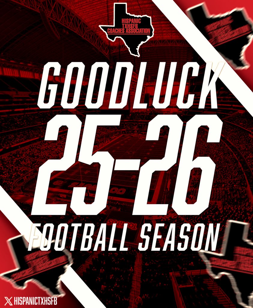 It’s that time, coaches… 🔥

The 2025 TX HIGH SCHOOL FOOTBALL SEASON kicks off TOMORROW! Wishing nothing but success, safety, and unforgettable moments to every coach, athlete, and program across the state.

Let’s work. Let’s lead. Let’s represent. 💪 | #LaFamilia | #HTXHSFBCA