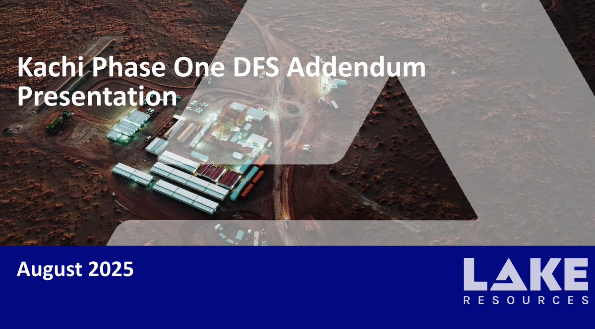 ASX announcement: Kachi Lithium Project Phase One DFS Addendum Presentation investorhub.lakeresources.com.au/announcements/… $LKE $LLKKF