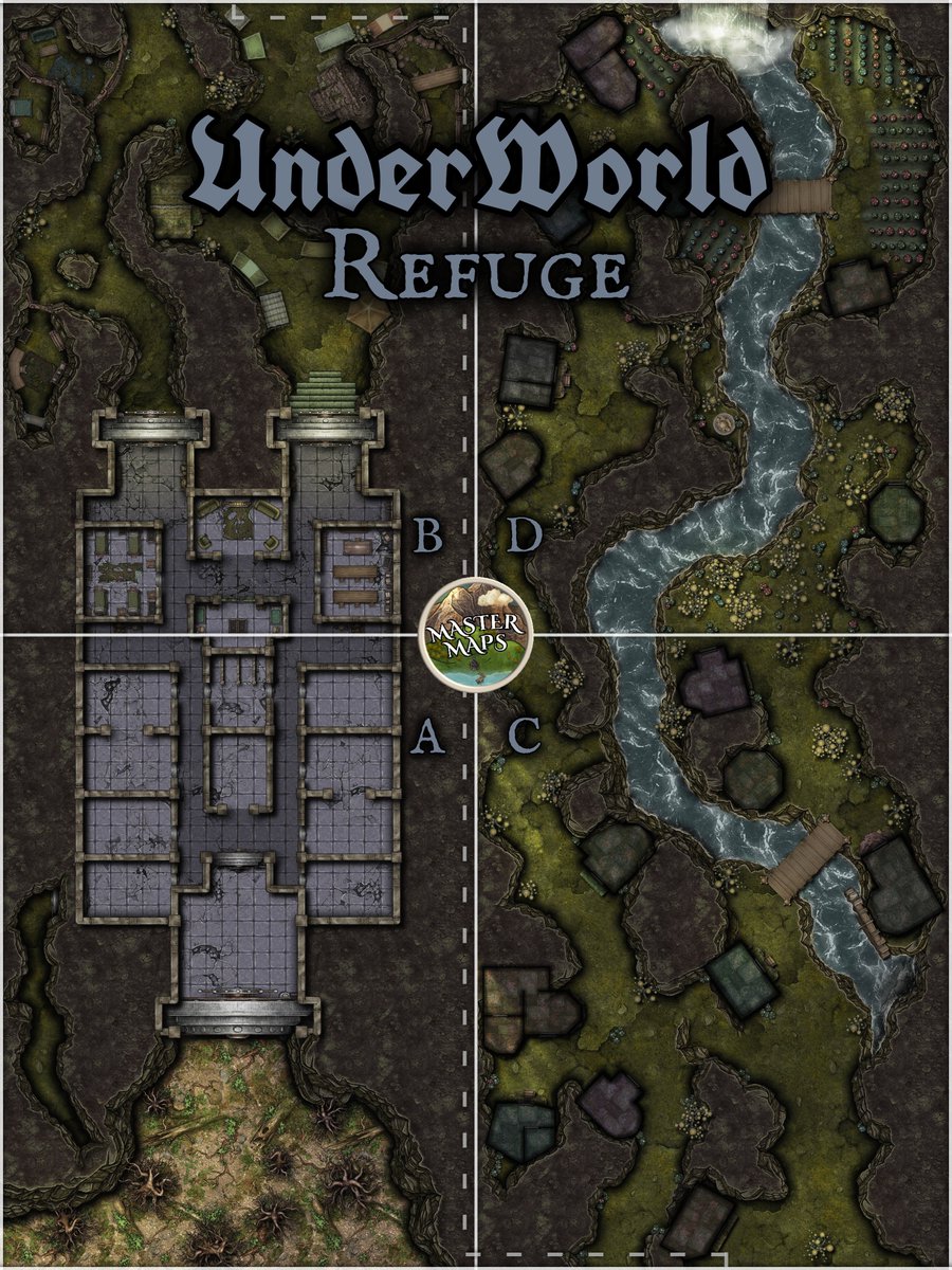 master_maps's tweet image. UnderWorld Refuge A [30x40] #dnd #dndmaps #ttrpgmaps #tabletoprpg #battlemap patreon.com/posts/underwor…