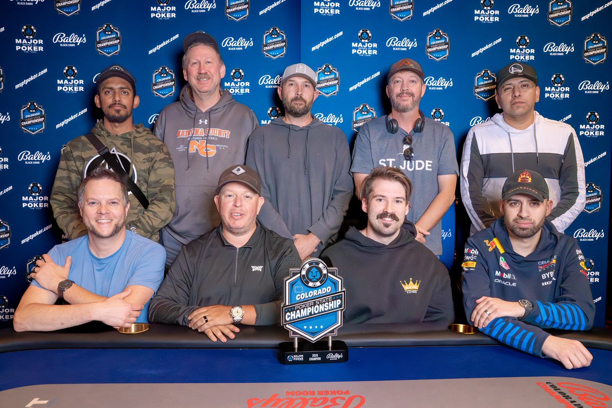MSPT (@msptpoker) on Twitter photo Final Table Seat Draw - just 9 of the 875 starting field remain❗️
msptpoker.com/Pages/LiveRepo…
$1,110 Colorado Poker State Championship Main Event Day 2 <a href="/ballysbhpoker/">Bally's Black Hawk Poker</a>
Live Updates: msptpoker.com/Pages/LiveRepo… Final Table Seat Draw - just 9 of the 875 starting field remain❗️
msptpoker.com/Pages/LiveRepo…
$1,110 Colorado Poker State Championship Main Event Day 2 <a href="/ballysbhpoker/">Bally's Black Hawk Poker</a>
Live Updates: msptpoker.com/Pages/LiveRepo…