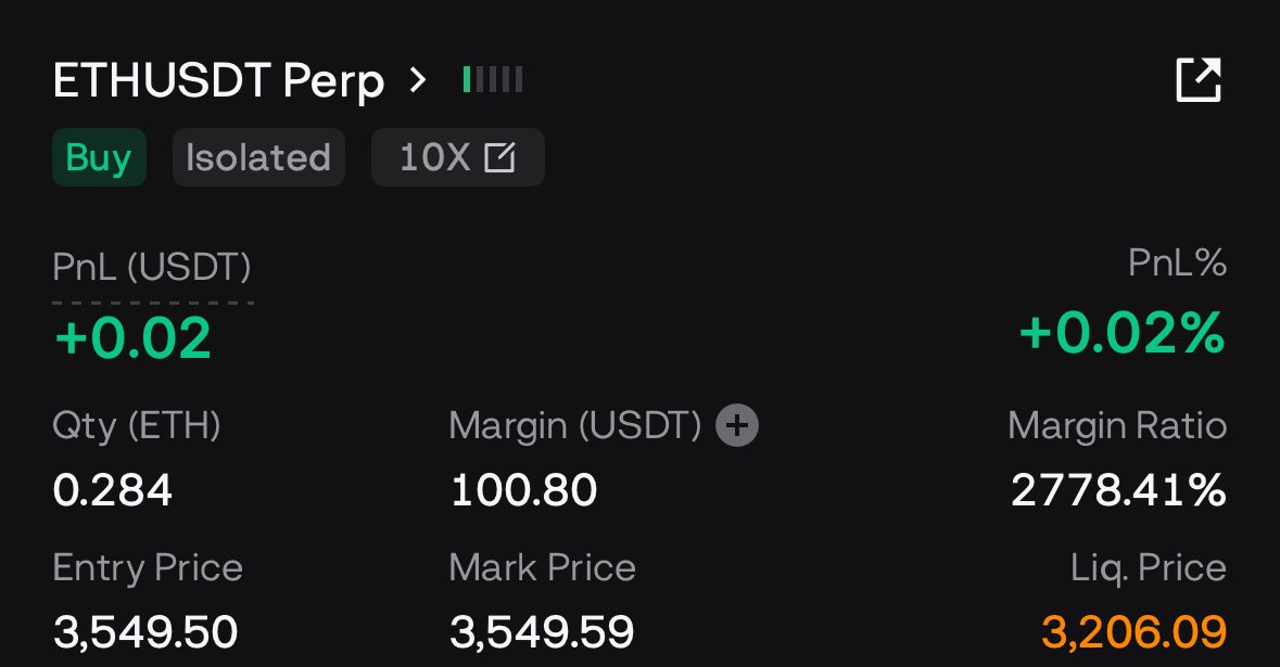 100- 10k Challenge

100x your portfolio with me 

𝑻𝙧𝒂𝙙𝒆 :13

⚡️Long $Eth at 3550

Lev 10x

𝙄𝒏𝙫𝒂𝙡𝒊𝙙𝒂𝙩𝒊𝙤𝒏 : 
BSL - 3426$