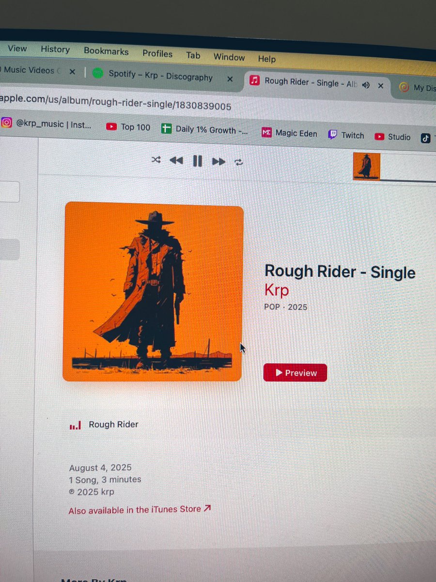 I’m an independent artist, I own all my master rights and I’m just starting. Go stream my latest song Rough Rider, out now on Apple. Comment RR and il drop the Apple link on dms