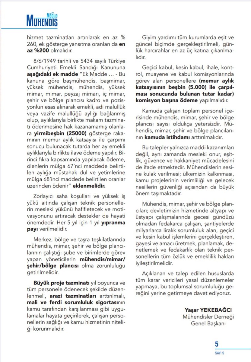 Bu toplu sözleşme sürecinde, hak arayan mühendisler için ortaya konulan irade; 
hem kazanımın anahtarı, 
hem de samimiyetin en güçlü ifadesi olacaktır.

Bu mücadelenin çıktısı, mühendisler adına elde edilecek somut kazanımlar olmalıdır.

Bugüne dek görmezden gelinen mühendislik