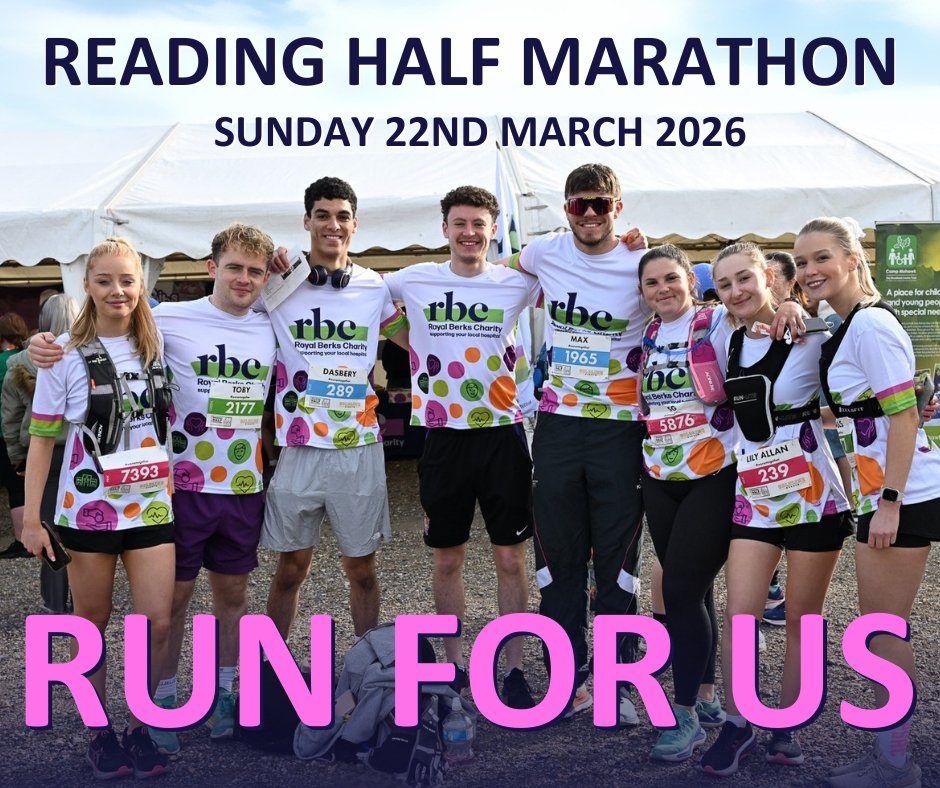 🏃‍♀️Run for Royal Berks in the #ReadingHalf2026!
Every mile you run helps fund vital care at Royal Berkshire Hospital 💙

Charity places available now – join #TeamRoyalBerks
Email: events@royalberkshire.nhs.uk