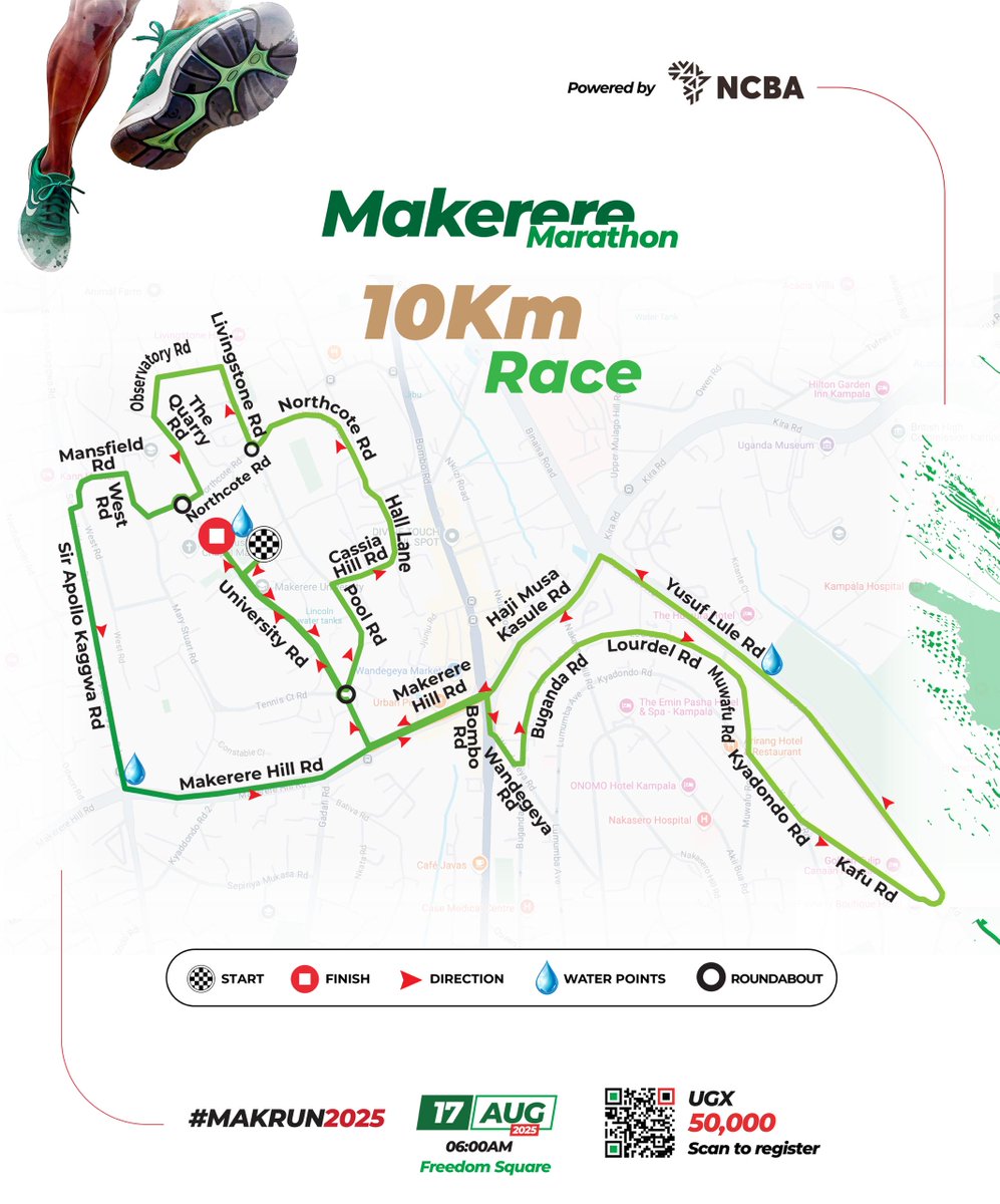MakRun_Ug's tweet photo. #MakRun2025 Routes Are Out!

Planning to run or walk at the #MakRun2025?

Here are the official routes that will be used on Sunday 17th August 2025. We encourage all participants to explore and familiarise themselves with the routes ahead of time to prepare for an enjoyable and safe run.

Let us get ready to #RunForInclusion 

Haven't registered yet? Do it now https://t.co/7LHjqa9ELY
